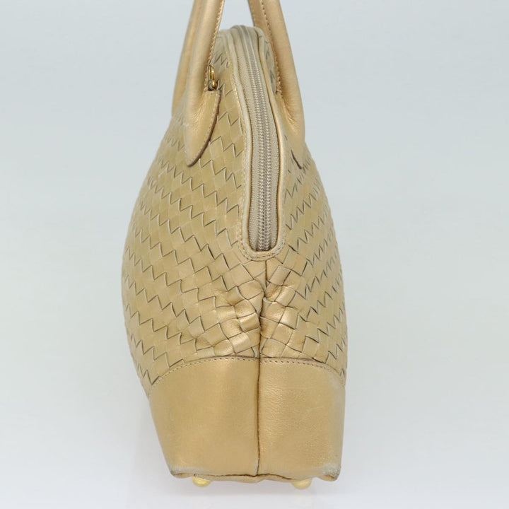 Bottega veneta INTRECCIATO Hand Bag Leather 2way Gold Tone Auth bs16336