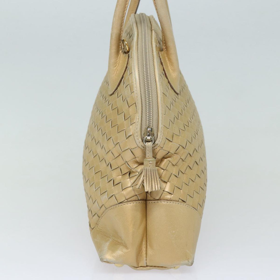 Bottega veneta INTRECCIATO Hand Bag Leather 2way Gold Tone Auth bs16336