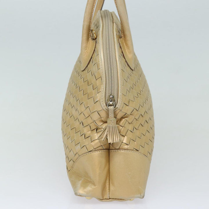 Bottega veneta INTRECCIATO Hand Bag Leather 2way Gold Tone Auth bs16336