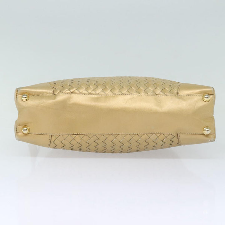 Bottega veneta INTRECCIATO Hand Bag Leather 2way Gold Tone Auth bs16336
