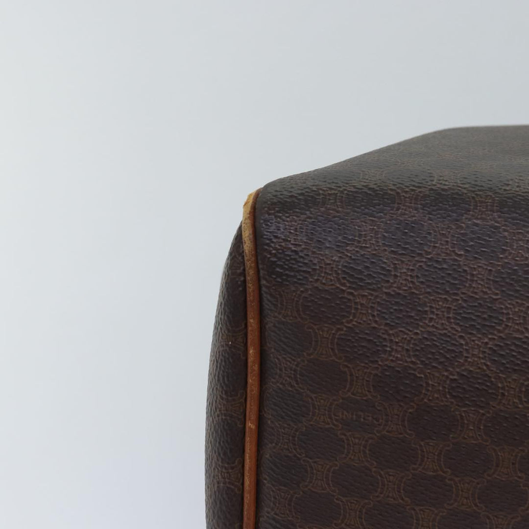 Celine Macadam Canvas Hand Bag PVC Leather Brown Auth bs16337