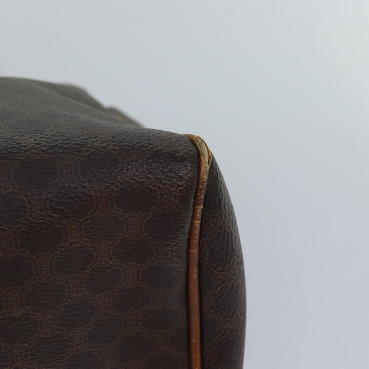 Celine Macadam Canvas Hand Bag PVC Leather Brown Auth bs16337