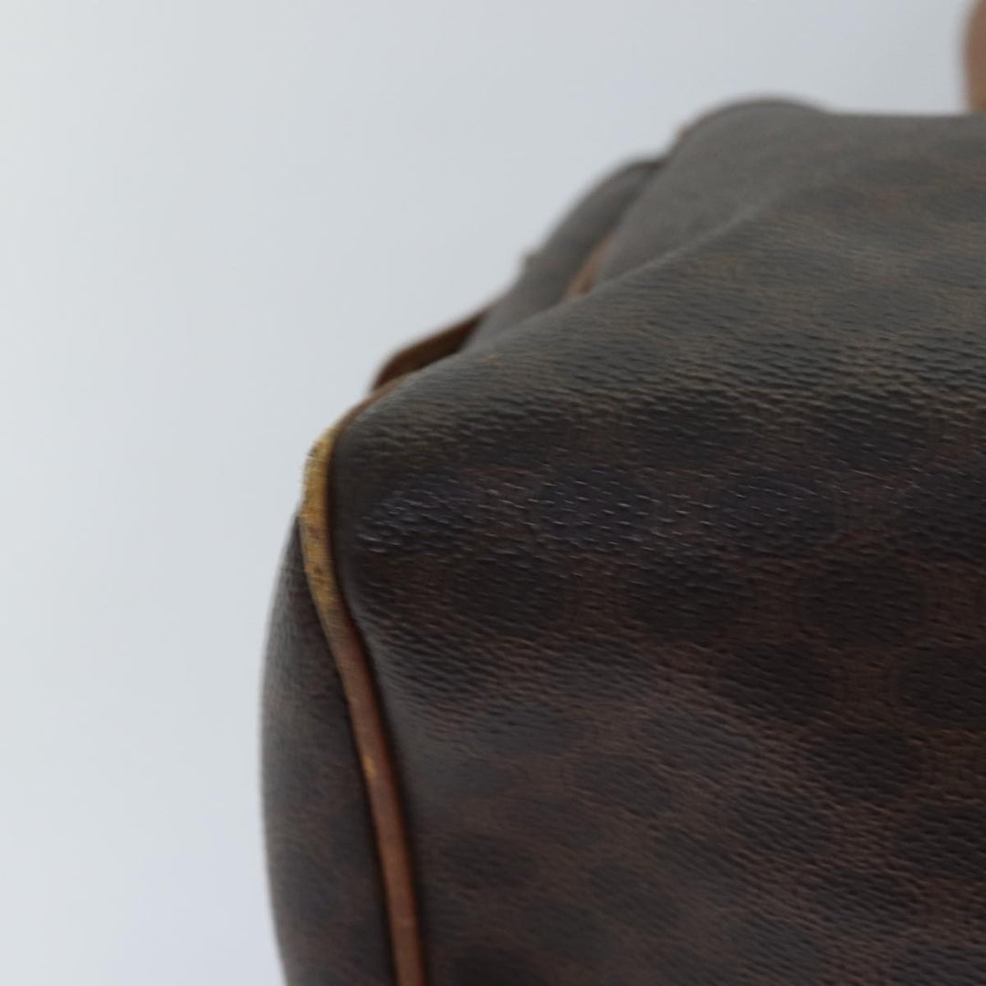 Celine Macadam Canvas Hand Bag PVC Leather Brown Auth bs16337