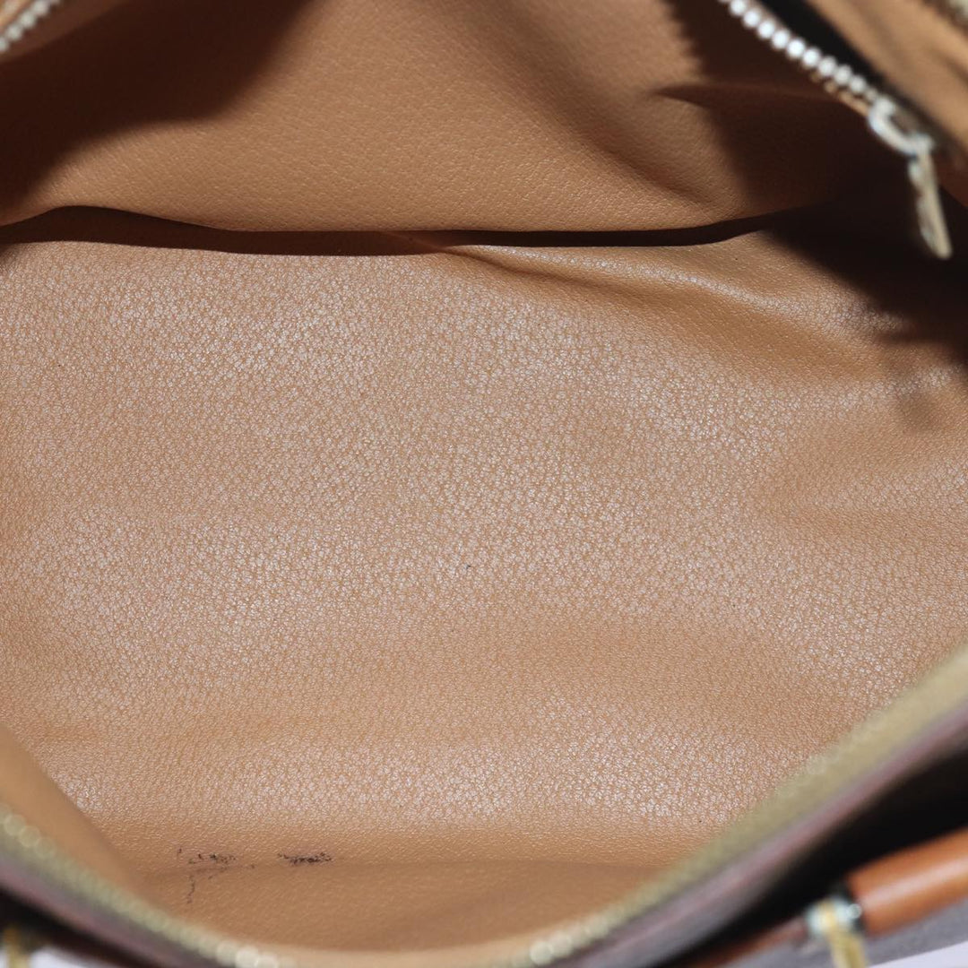 Celine Macadam Canvas Hand Bag PVC Leather Brown Auth bs16337