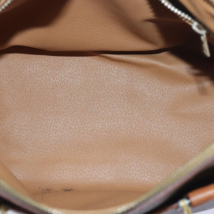 Celine Macadam Canvas Hand Bag PVC Leather Brown Auth bs16337