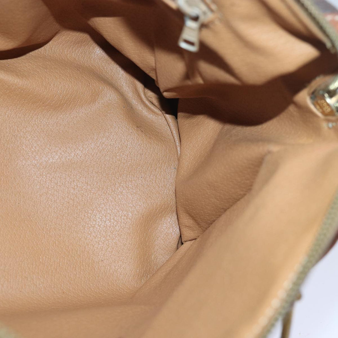 Celine Macadam Canvas Hand Bag PVC Leather Brown Auth bs16337