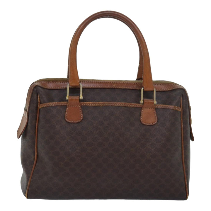 Celine Macadam Canvas Hand Bag PVC Leather Brown Auth bs16337