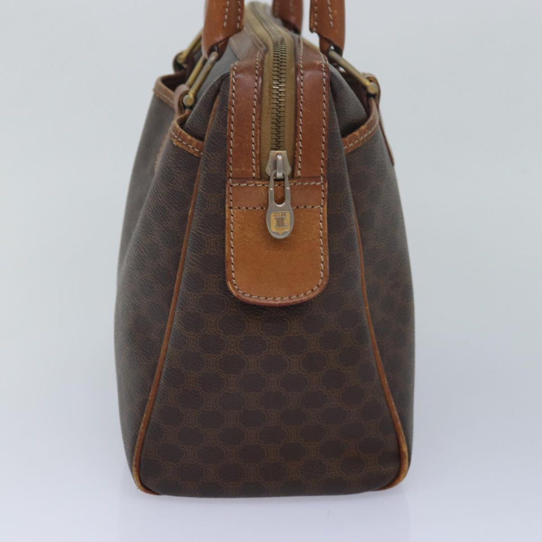 Celine Macadam Canvas Hand Bag PVC Leather Brown Auth bs16337