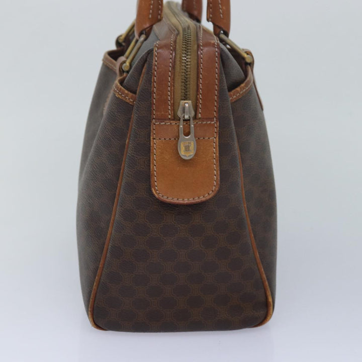 Celine Macadam Canvas Hand Bag PVC Leather Brown Auth bs16337
