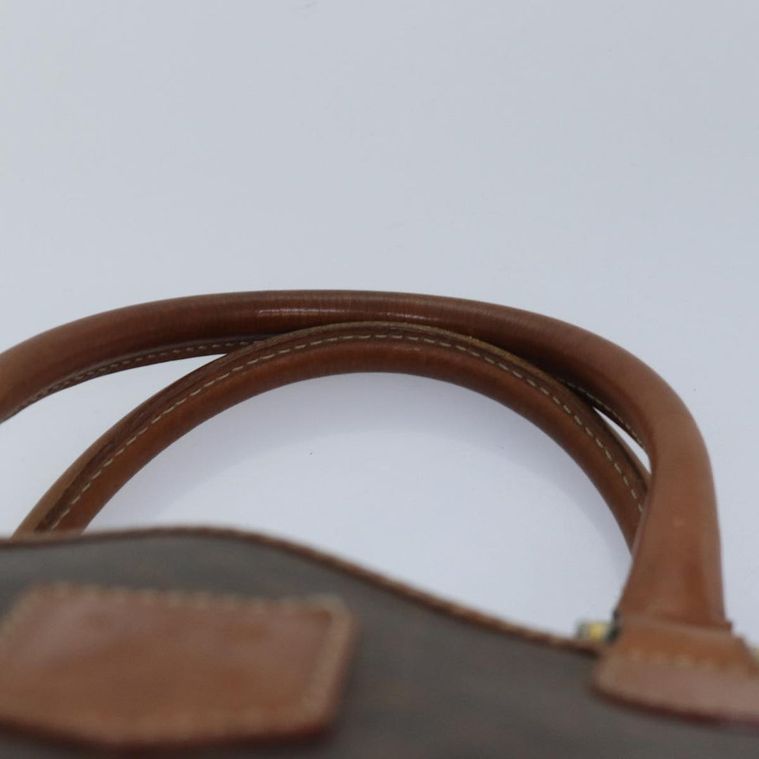 Celine Macadam Canvas Hand Bag PVC Leather Brown Auth bs16337