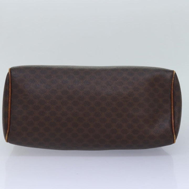 Celine Macadam Canvas Hand Bag PVC Leather Brown Auth bs16337