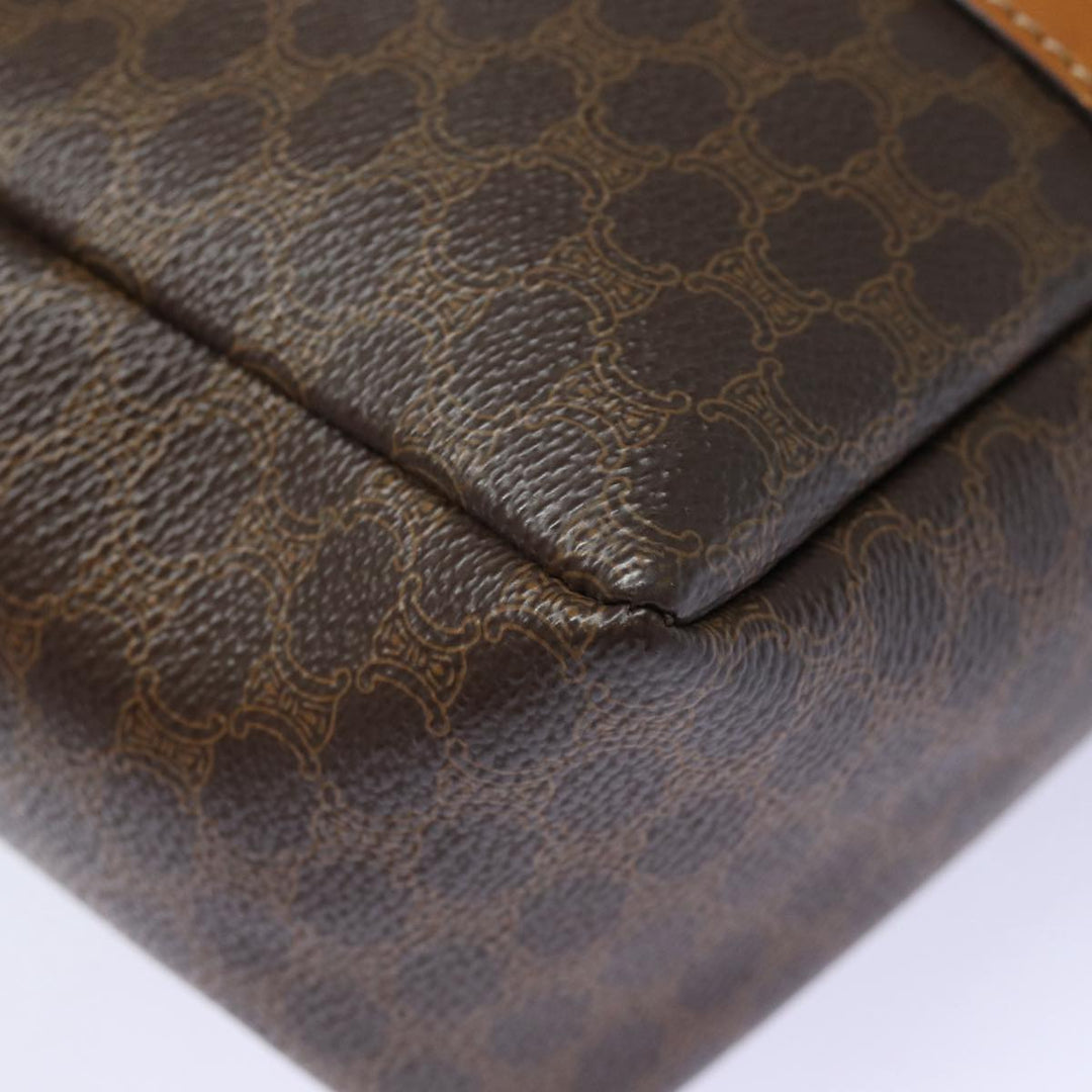Celine Macadam Canvas Hand Bag PVC Leather 2way Brown Auth bs16341