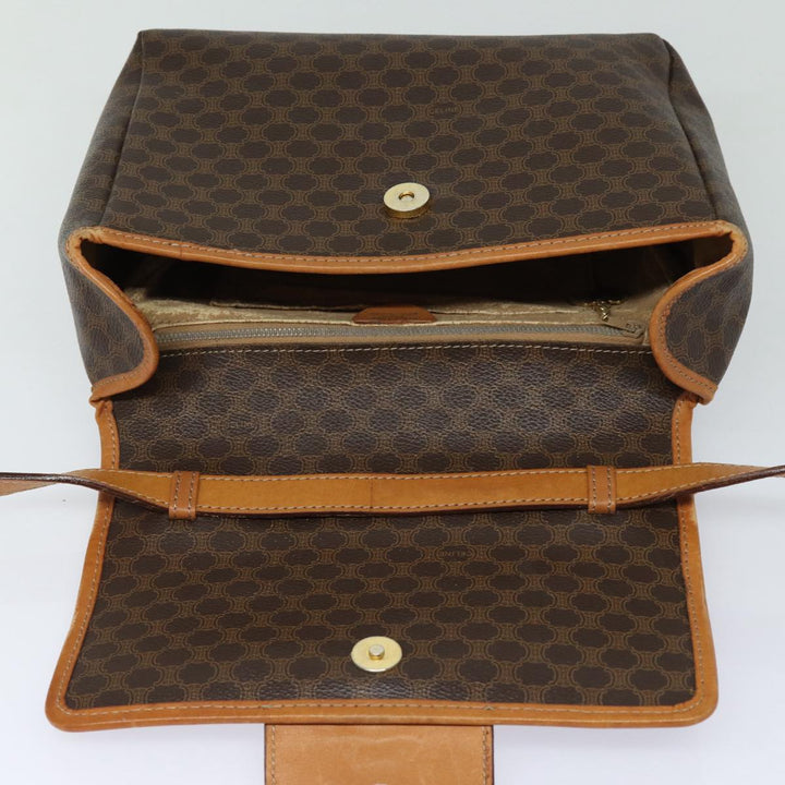 Celine Macadam Canvas Hand Bag PVC Leather 2way Brown Auth bs16341