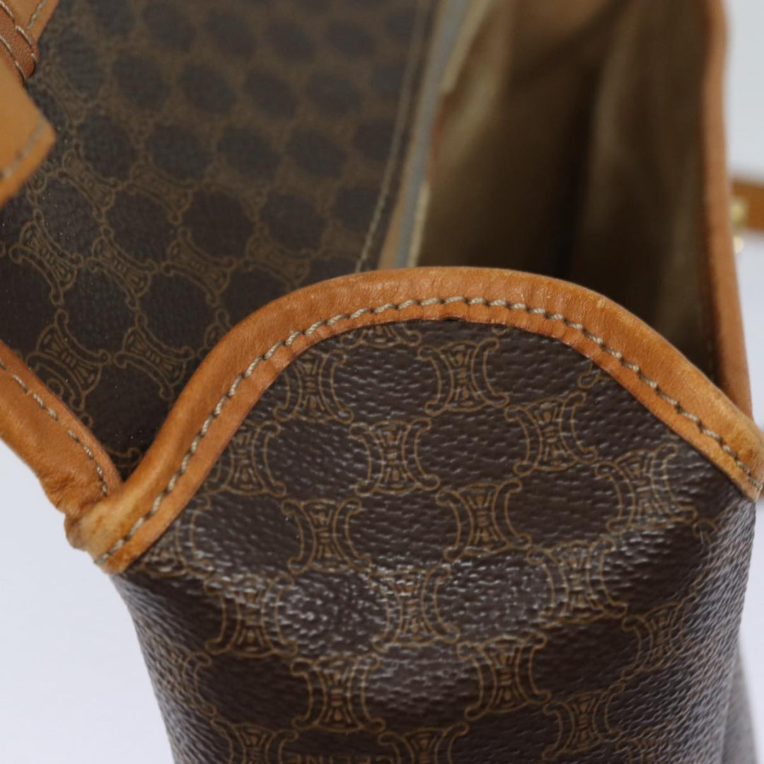 Celine Macadam Canvas Hand Bag PVC Leather 2way Brown Auth bs16341
