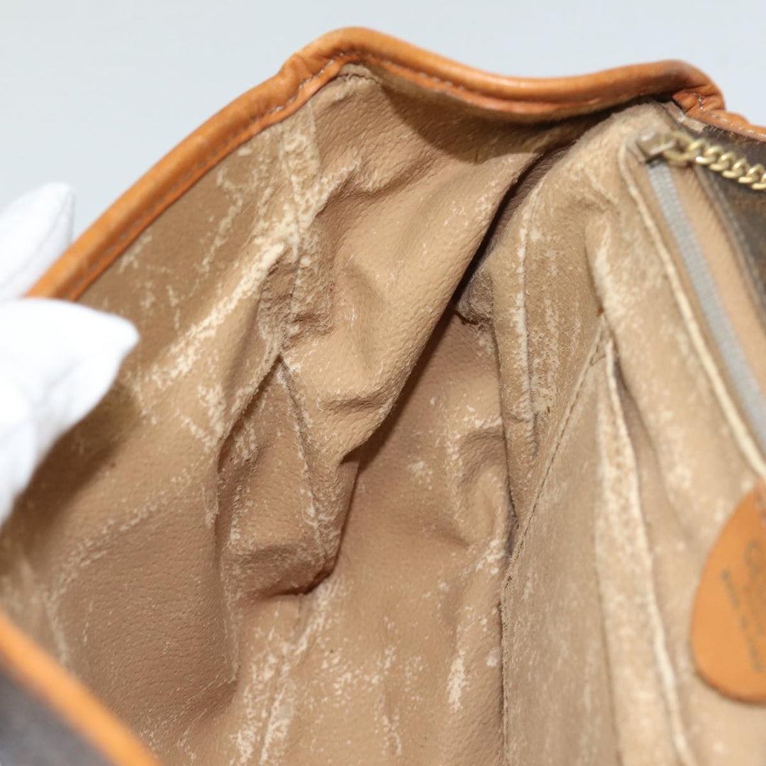 Celine Macadam Canvas Hand Bag PVC Leather 2way Brown Auth bs16341