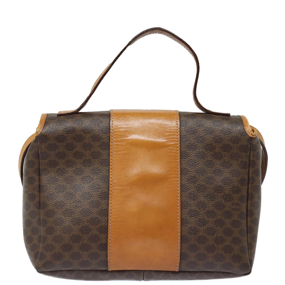Celine Macadam Canvas Hand Bag PVC Leather 2way Brown Auth bs16341