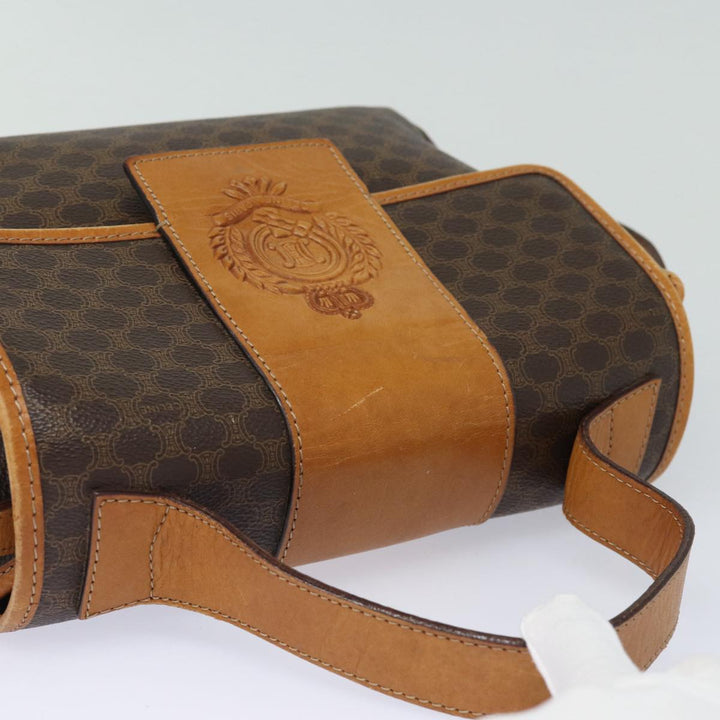 Celine Macadam Canvas Hand Bag PVC Leather 2way Brown Auth bs16341