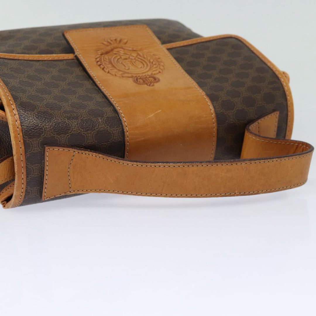 Celine Macadam Canvas Hand Bag PVC Leather 2way Brown Auth bs16341