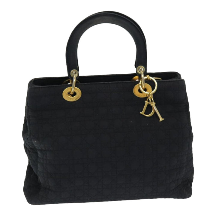 CHRISTIAN Top quality Dior Lady Top quality Dior Canage Hand Bag Nylon Black Auth bs16352