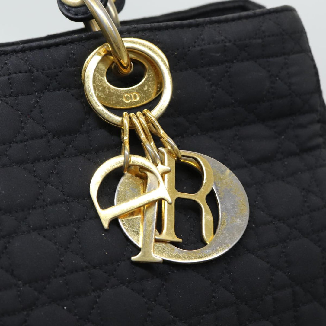 CHRISTIAN Top quality Dior Lady Top quality Dior Canage Hand Bag Nylon Black Auth bs16352