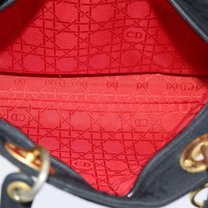 CHRISTIAN Top quality Dior Lady Top quality Dior Canage Hand Bag Nylon Black Auth bs16352