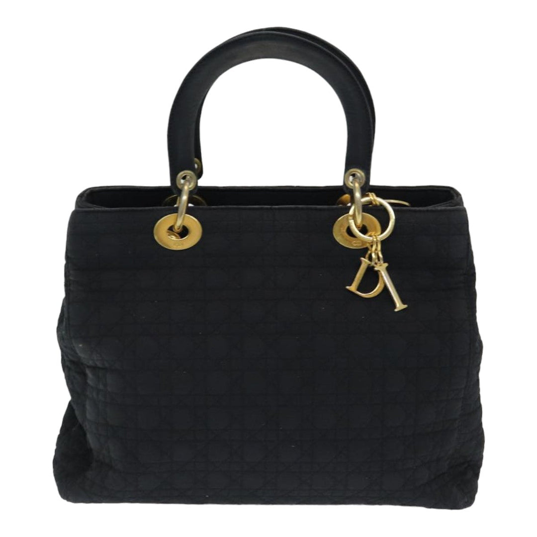 CHRISTIAN Top quality Dior Lady Top quality Dior Canage Hand Bag Nylon Black Auth bs16352