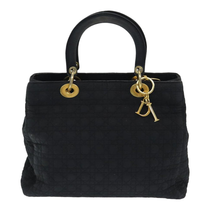 CHRISTIAN Top quality Dior Lady Top quality Dior Canage Hand Bag Nylon Black Auth bs16352