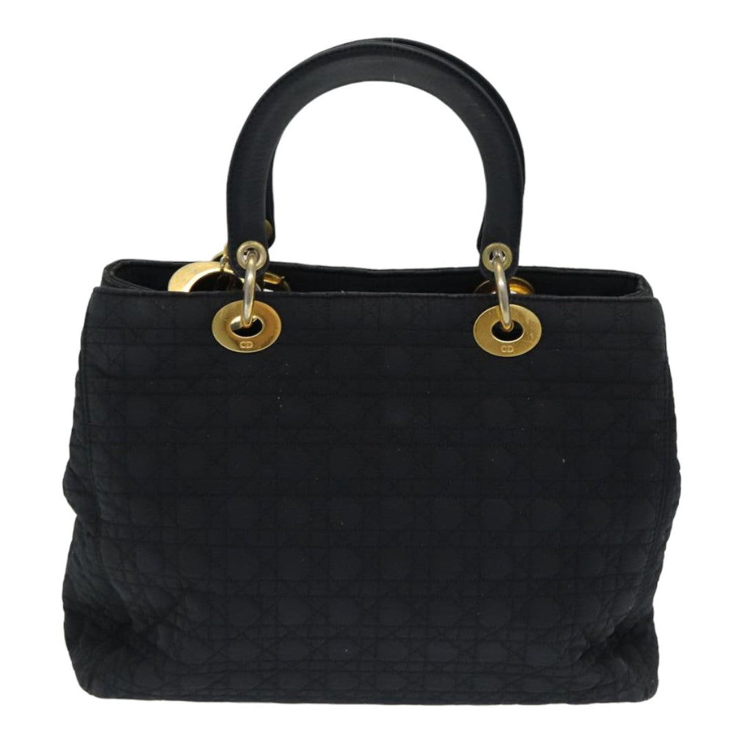 CHRISTIAN Top quality Dior Lady Top quality Dior Canage Hand Bag Nylon Black Auth bs16352