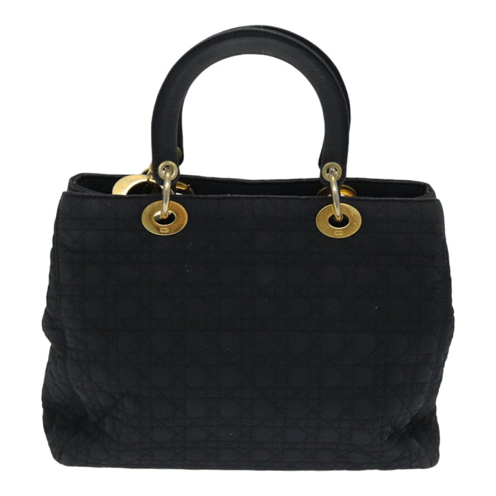 CHRISTIAN Top quality Dior Lady Top quality Dior Canage Hand Bag Nylon Black Auth bs16352
