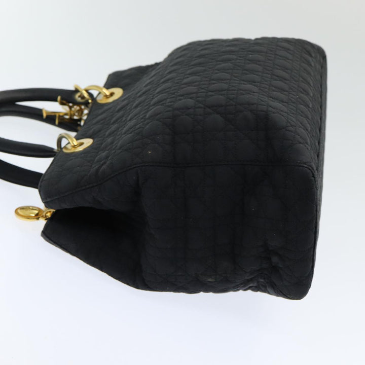 CHRISTIAN Top quality Dior Lady Top quality Dior Canage Hand Bag Nylon Black Auth bs16352