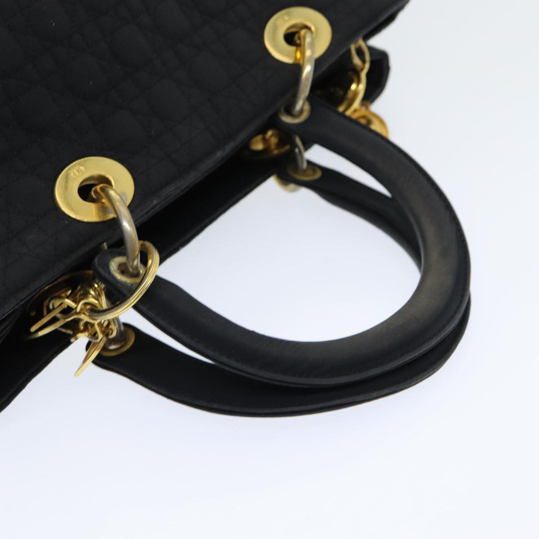 CHRISTIAN Top quality Dior Lady Top quality Dior Canage Hand Bag Nylon Black Auth bs16352
