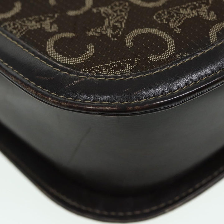 Celine C Sulky Shoulder Bag Canvas Brown Auth bs16359