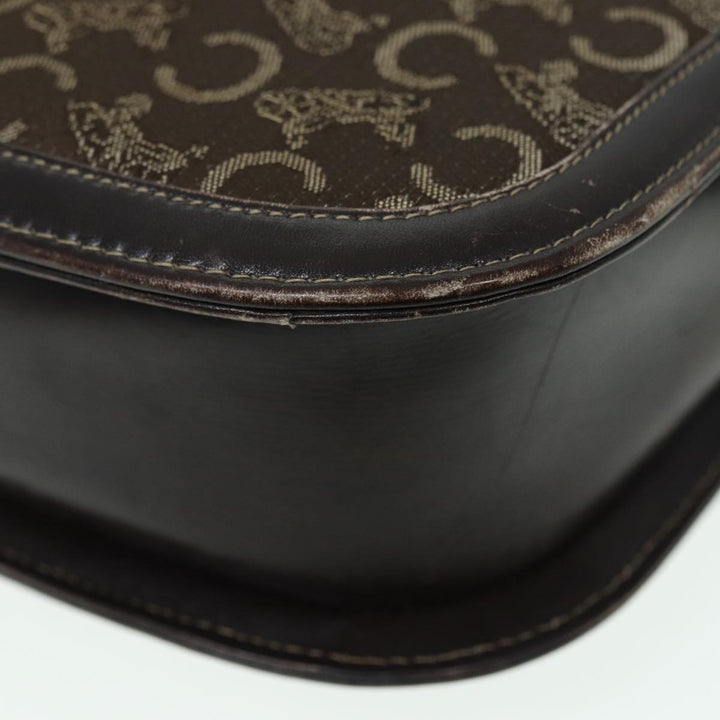 Celine C Sulky Shoulder Bag Canvas Brown Auth bs16359