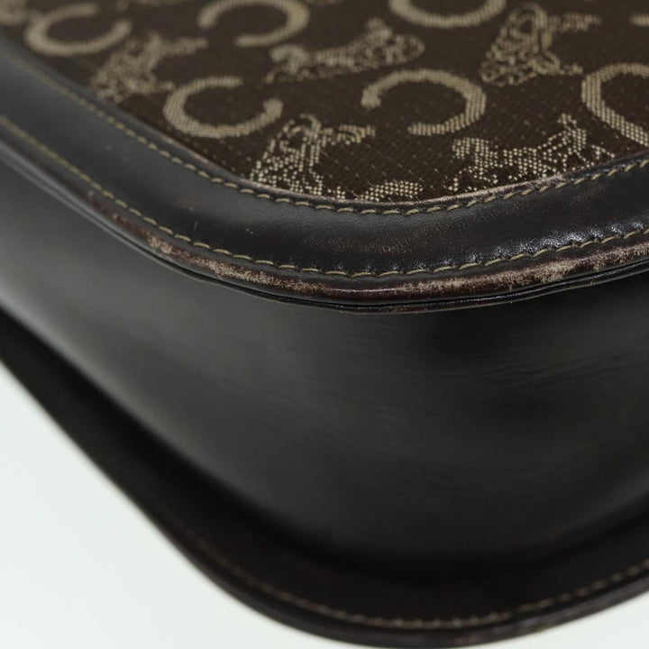 Celine C Sulky Shoulder Bag Canvas Brown Auth bs16359