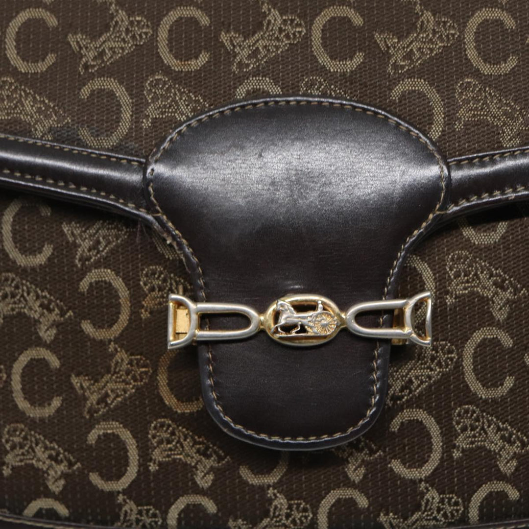 Celine C Sulky Shoulder Bag Canvas Brown Auth bs16359