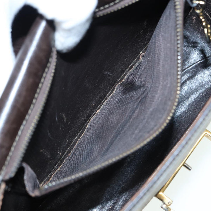 Celine C Sulky Shoulder Bag Canvas Brown Auth bs16359