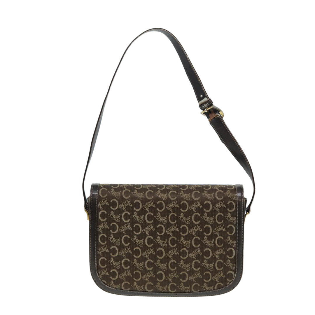 Celine C Sulky Shoulder Bag Canvas Brown Auth bs16359