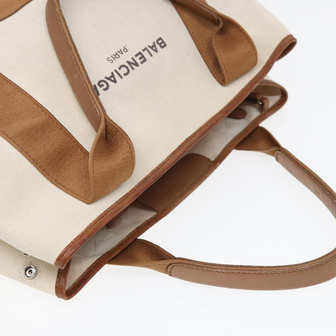 Top Quality Balenciaga Navy kabas S Hand Bag Canvas Beige 339933 Auth bs16366