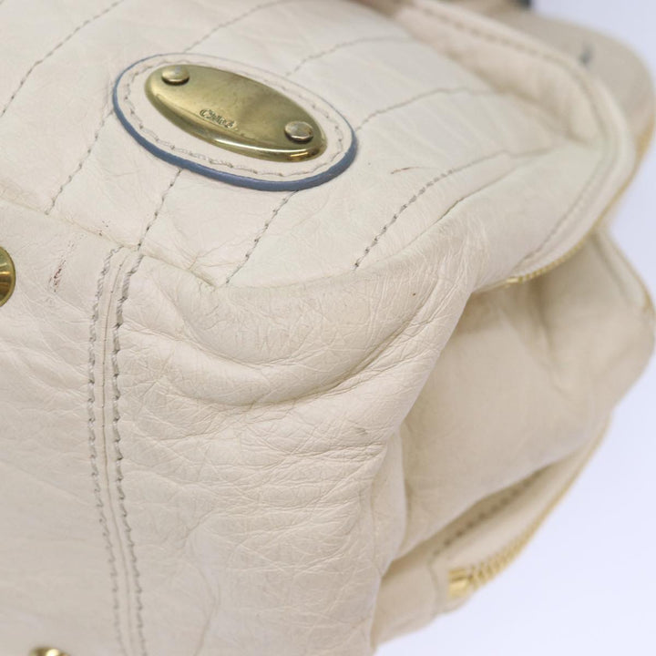 Chloe Hand Bag Leather White bs16390