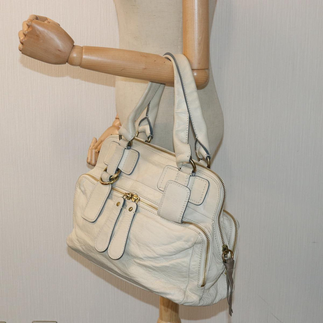 Chloe Hand Bag Leather White bs16390
