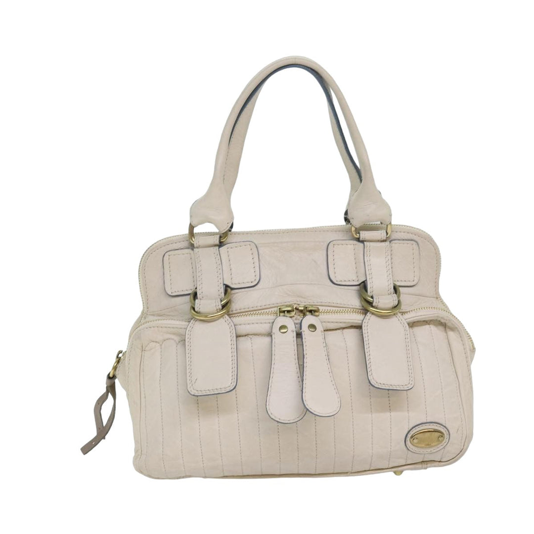Chloe Hand Bag Leather White bs16390