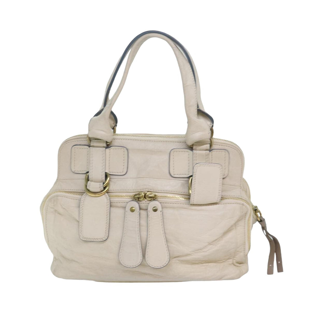 Chloe Hand Bag Leather White bs16390