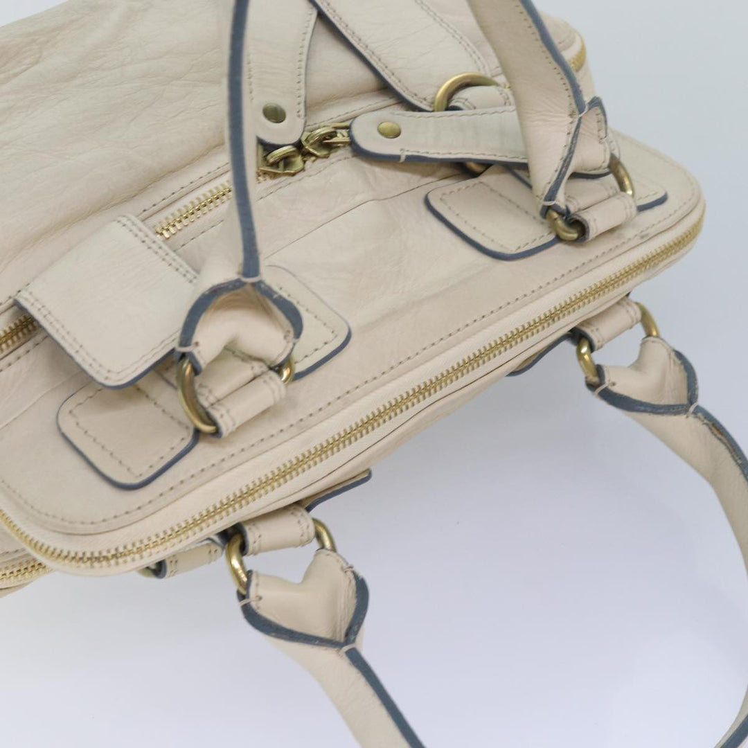 Chloe Hand Bag Leather White bs16390