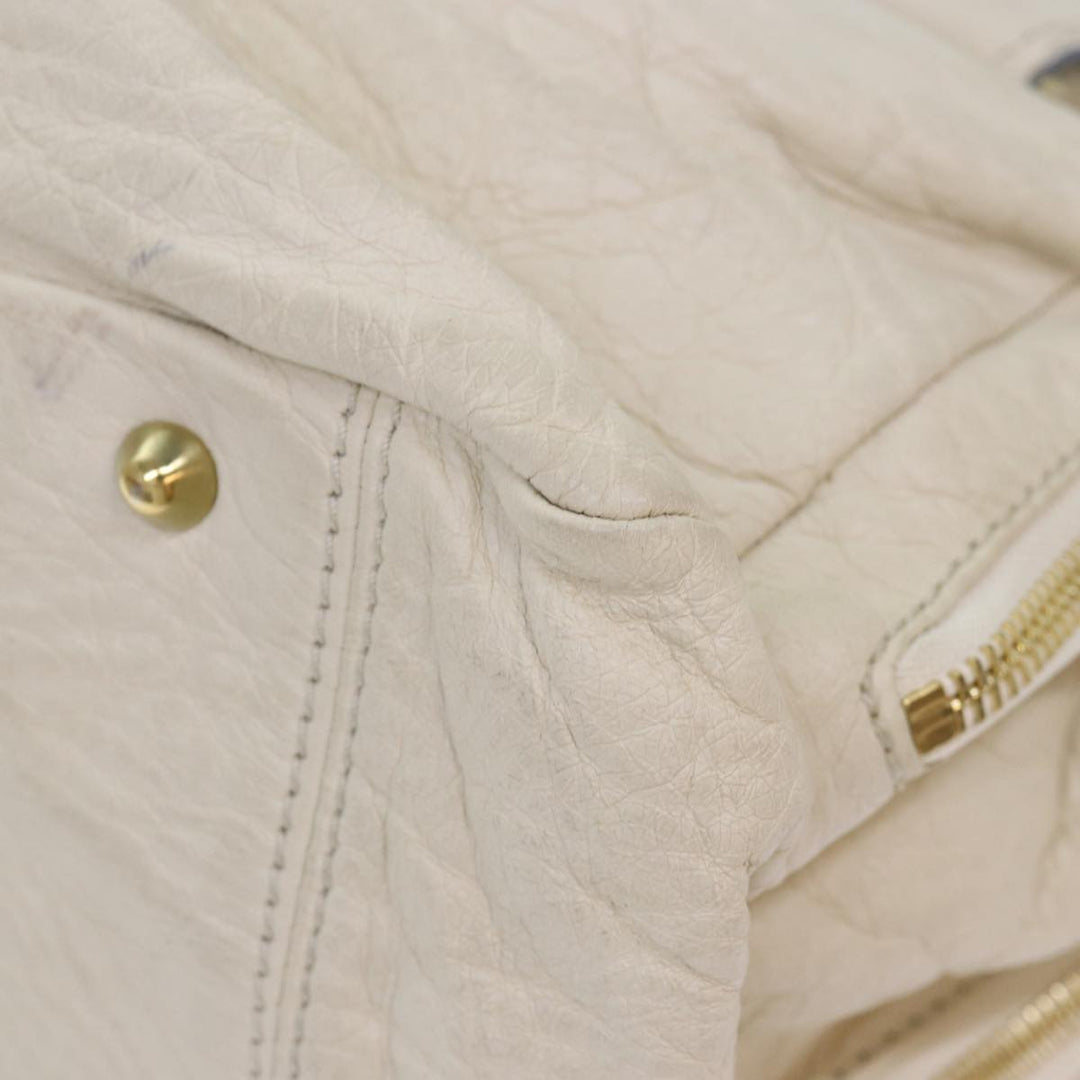 Chloe Hand Bag Leather White bs16390
