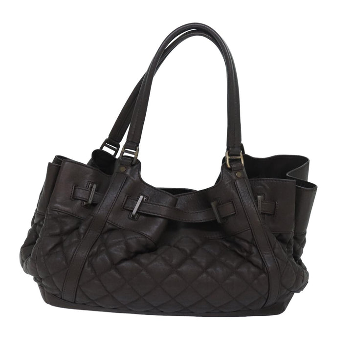 Burberry Tote Bag Leather Brown Auth bs16404