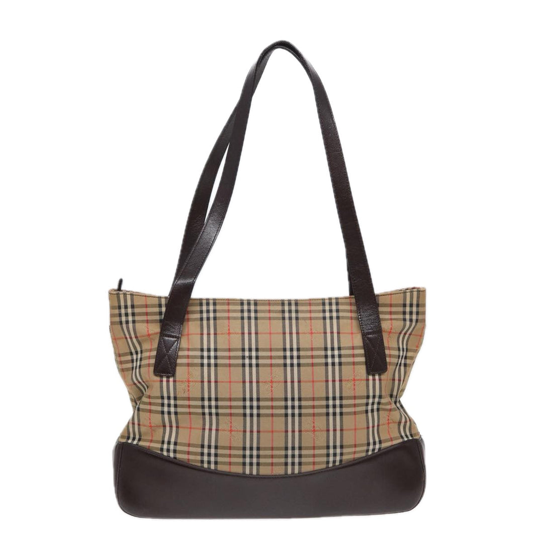 BurberrySs Nova Check Shoulder Bag Canvas Beige Auth bs16418
