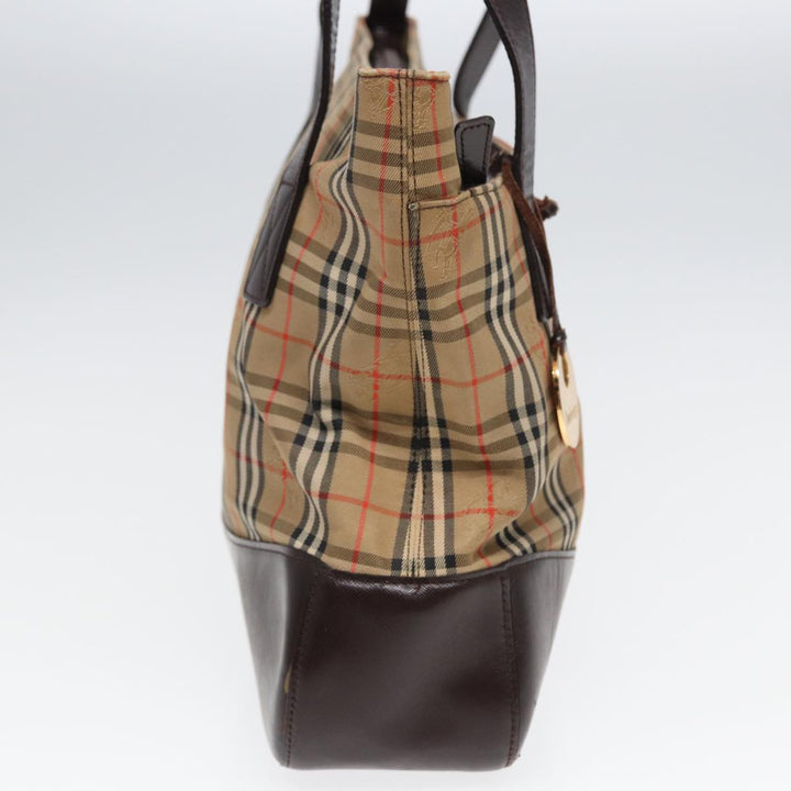 BurberrySs Nova Check Shoulder Bag Canvas Beige Auth bs16418