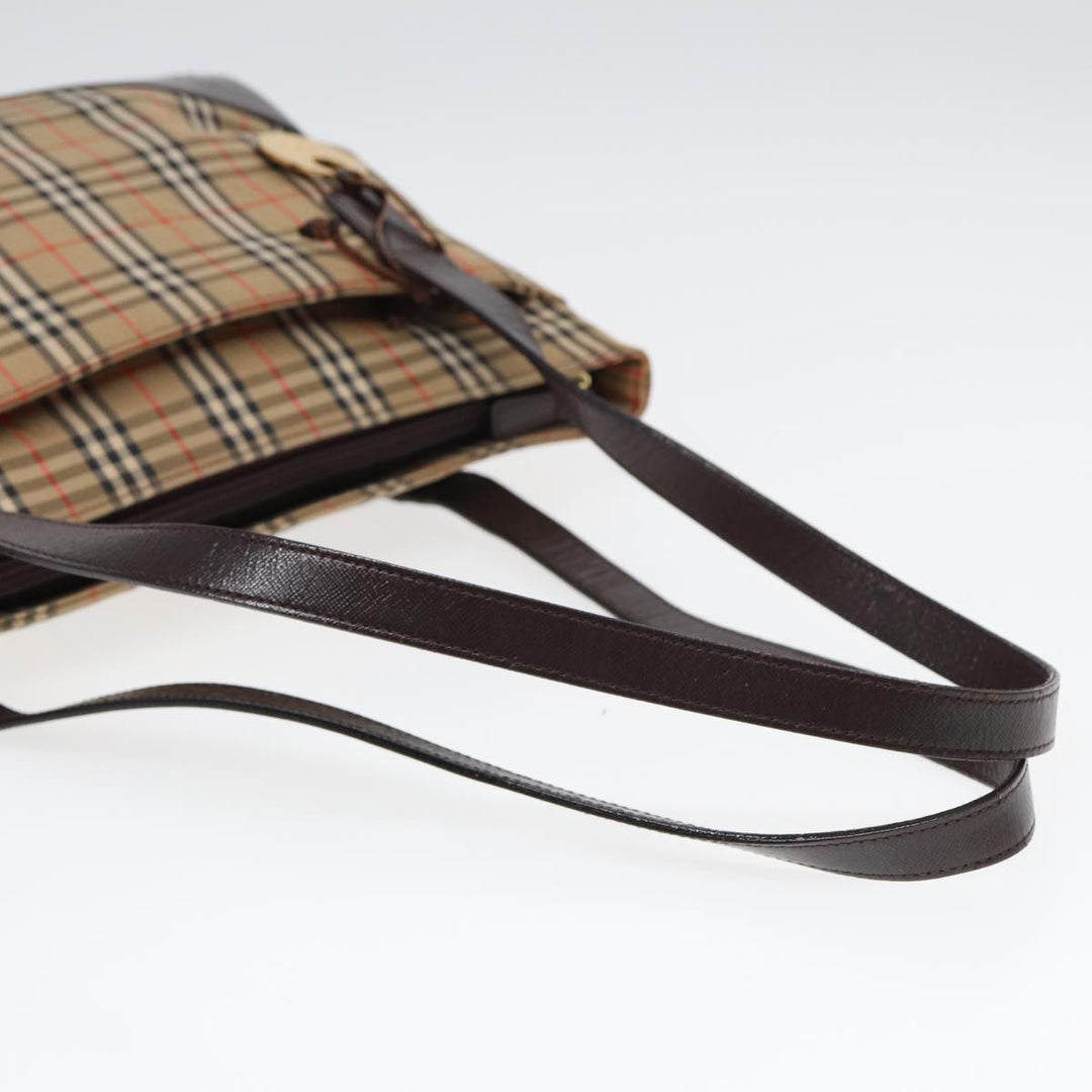 BurberrySs Nova Check Shoulder Bag Canvas Beige Auth bs16418