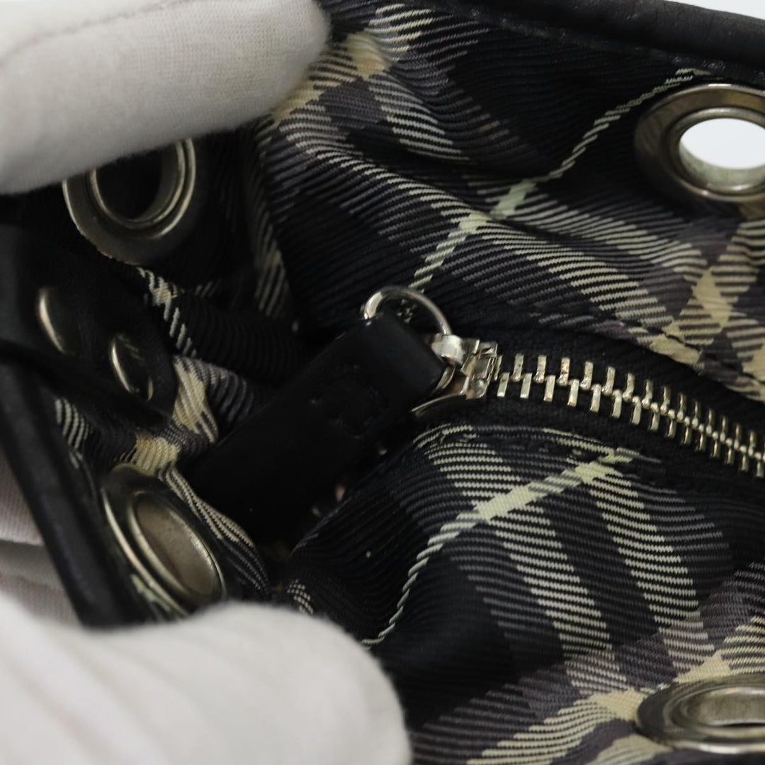 Burberry Blue Label Shoulder Bag Canvas Black Auth bs16430