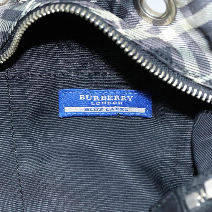 Burberry Blue Label Shoulder Bag Canvas Black Auth bs16430